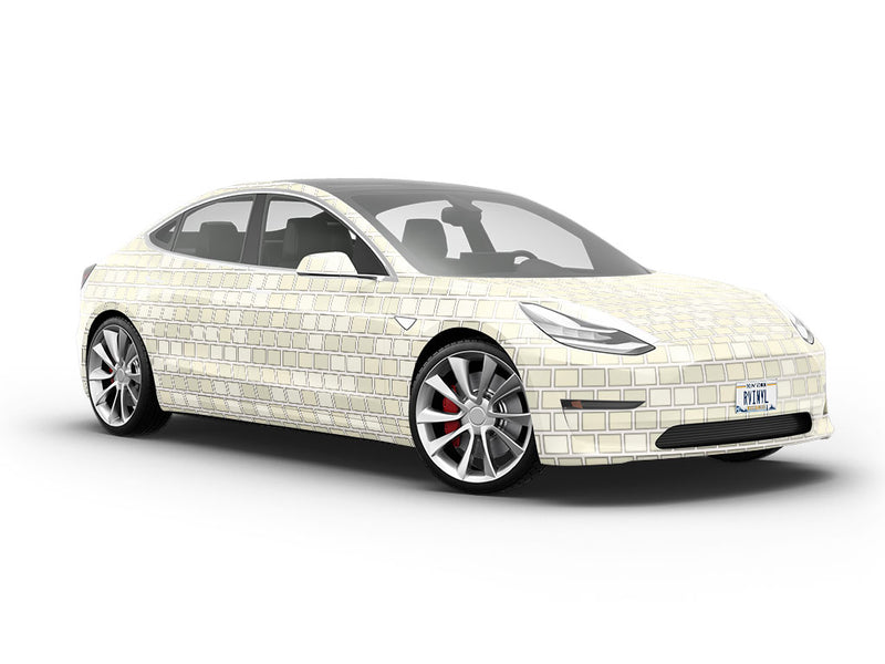 White Brick Vehicle Vinyl Wrap