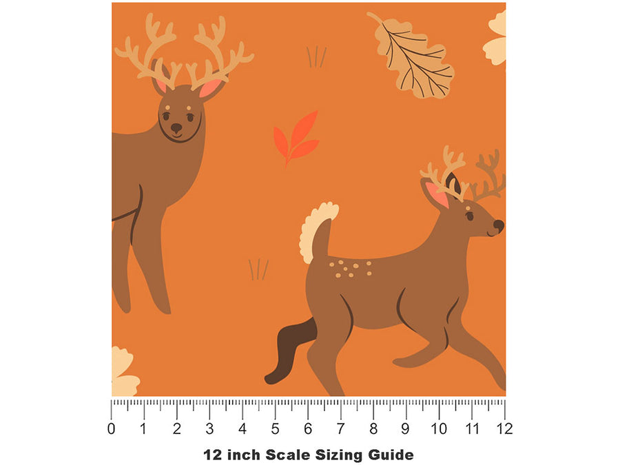White Tail Animal Vinyl Film Pattern Size 12 inch Scale~Rwraps White Tail Animal Sizing Chart~2