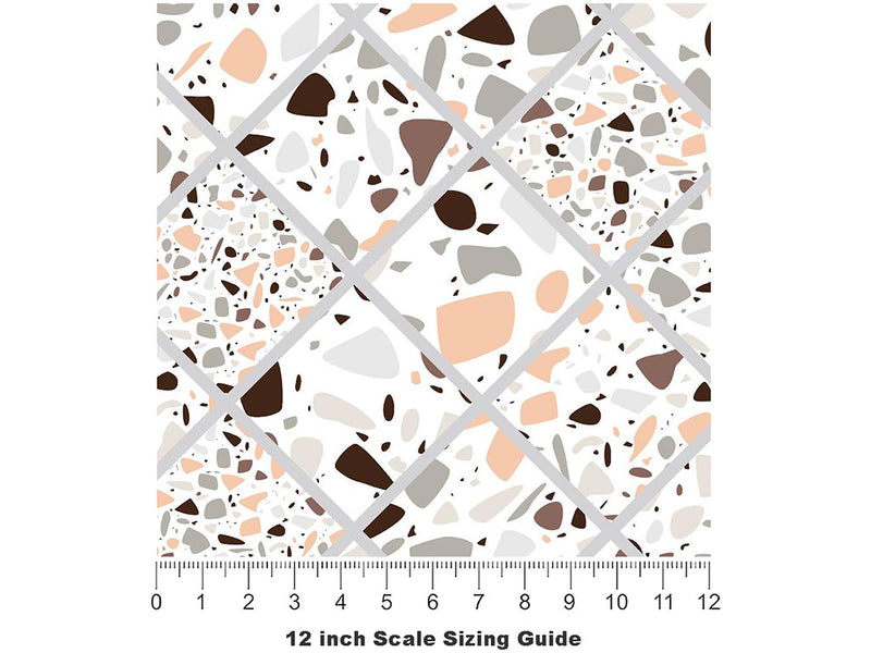 White Tile Vinyl Film Pattern Size 12 inch Scale~Rwraps White Tile Sizing Chart~3