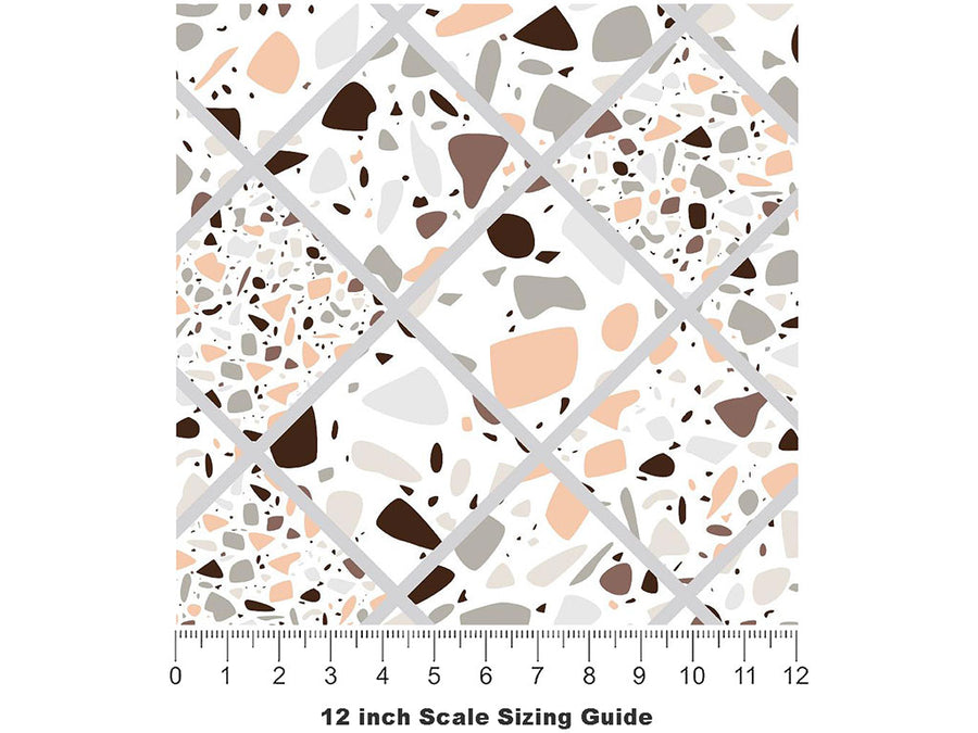 White Tile Vinyl Film Pattern Size 12 inch Scale~Rwraps White Tile Sizing Chart~3