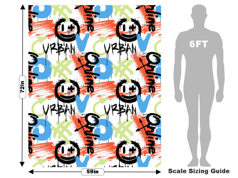 White Urban Graffiti Vehicle Wrap Scale~Rwraps Series 914 White Urban Graffiti Measurements~2