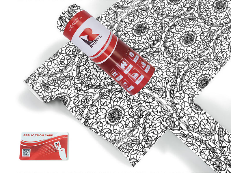 white venn mandala Craft Vinyl Roll