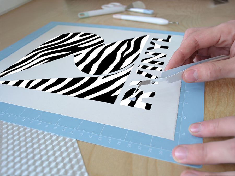 white zebra animal print Easy Weed Craft Vinyl