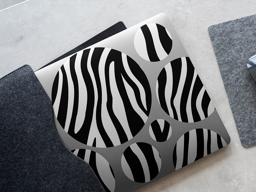 white zebra animal print DIY Laptop Stickers