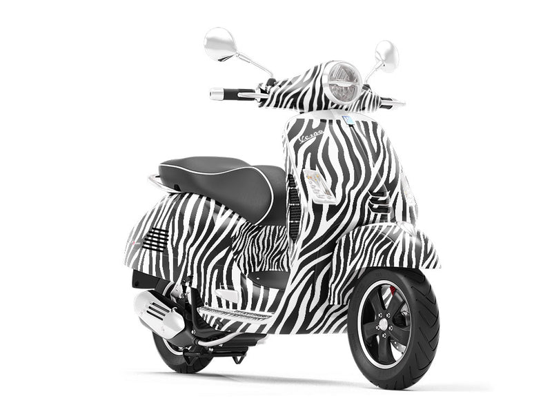 White Zebra Vespa Scooter Wrap Film