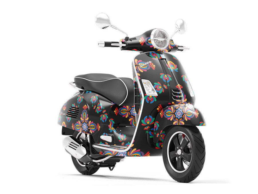 Wicked Flower Art Deco Vespa Scooter Wrap Film