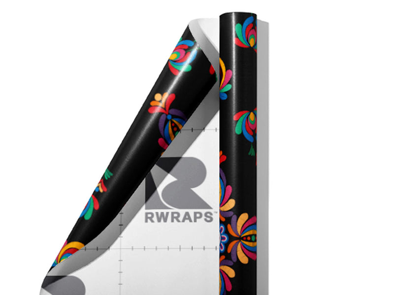 Wicked Flower Art Deco Wrap Film Sheets~Rwraps Series 914 Wicked Flower Art Deco Scrolled Sheet~3