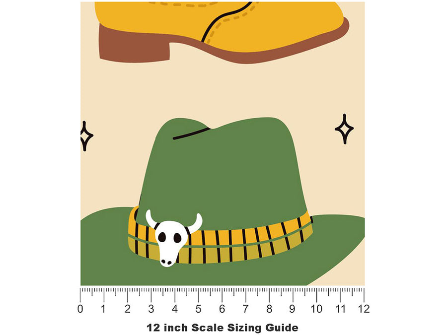 Wild West Americana Vinyl Film Pattern Size 12 inch Scale~Rwraps Wild West Americana Sizing Chart~3