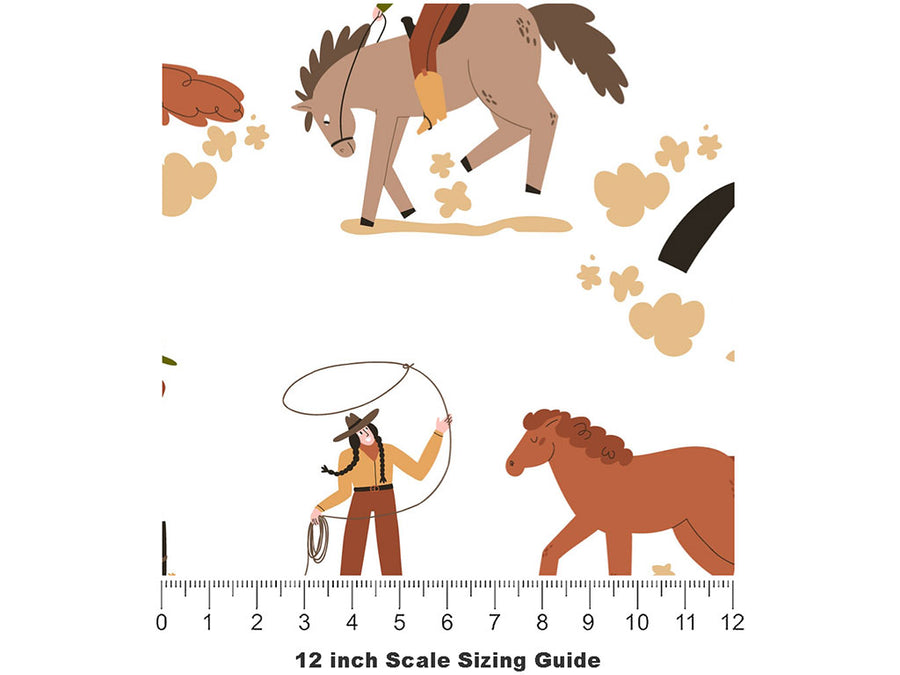 Wild Wrangling Cowboy Vinyl Film Pattern Size 12 inch Scale~Rwraps Wild Wrangling Cowboy Sizing Chart~2