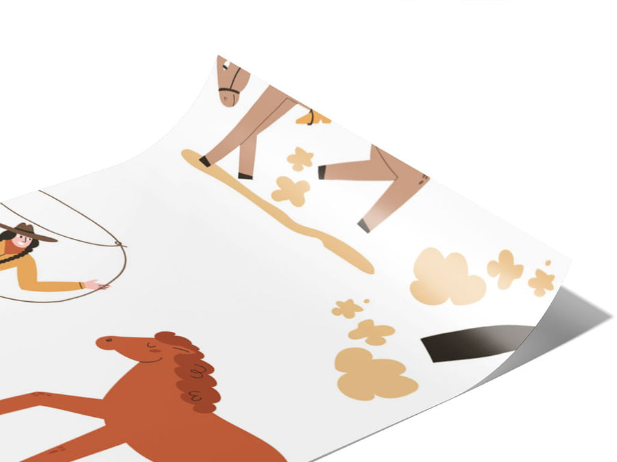 Wild Wrangling Cowboy Vinyl Wraps~Rwraps Series 914 Digitally Printed Vinyl Wrap~0