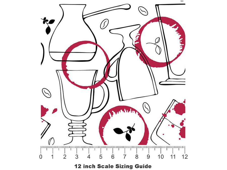 Wine Stains Alcohol Vinyl Film Pattern Size 12 inch Scale~Rwraps Wine Stains Alcohol Sizing Chart~2