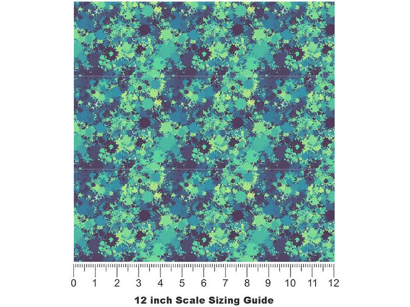 Winter Blues Paint Splatter Vinyl Film Pattern Size 12 inch Scale~Rwraps Winter Blues Paint Splatter Sizing Chart~2
