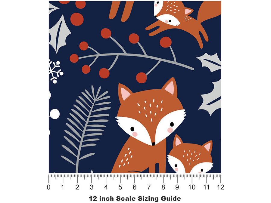 Winter Woods Animal Vinyl Film Pattern Size 12 inch Scale~Rwraps Winter Woods Animal Sizing Chart~2