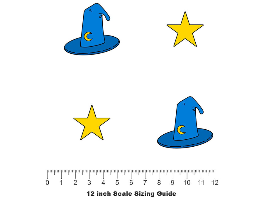 Wizard Cap Fantasy Vinyl Film Pattern Size 12 inch Scale~Rwraps Wizard Cap Fantasy Sizing Chart~2
