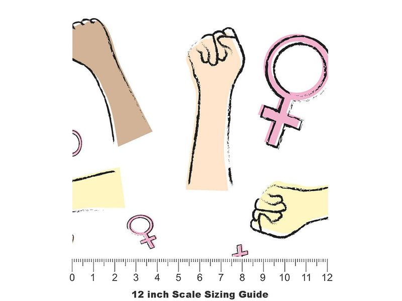 Women's Rights Americana Vinyl Film Pattern Size 12 inch Scale~Rwraps Women's Rights Americana Sizing Chart~3