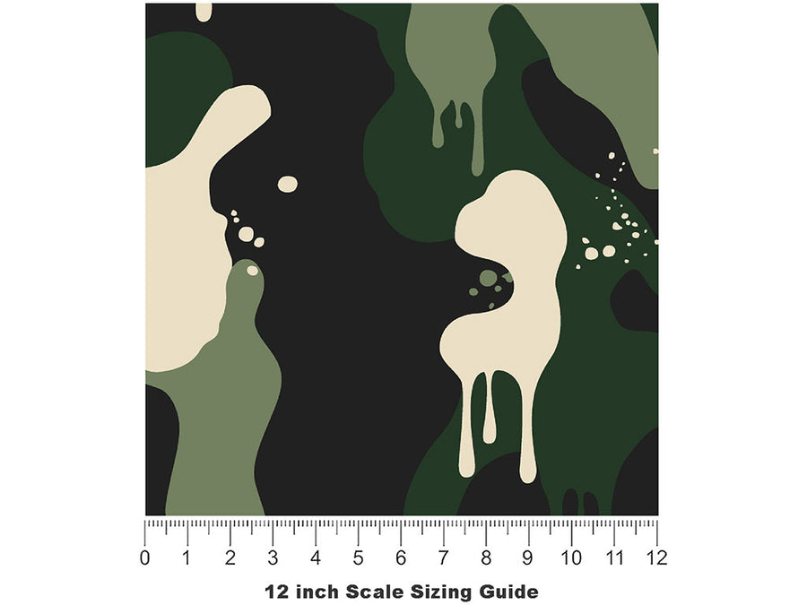 Woodland Graffiti Camouflage Vinyl Film Pattern Size 12 inch Scale~Rwraps Woodland Graffiti Camouflage Sizing Chart~3