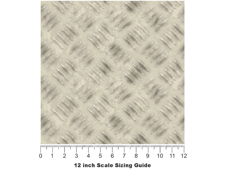 Worn Aluminum Diamond Plate Vinyl Film Pattern Size 12 inch Scale~Rwraps Worn Aluminum Sizing Chart~2