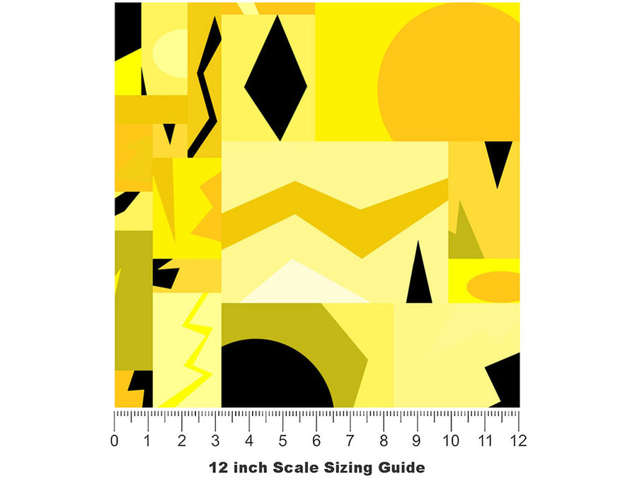 Xanthic Ecstasy Mosaic Vinyl Film Pattern Size 12 inch Scale~Rwraps Xanthic Ecstasy Mosaic Sizing Chart~2
