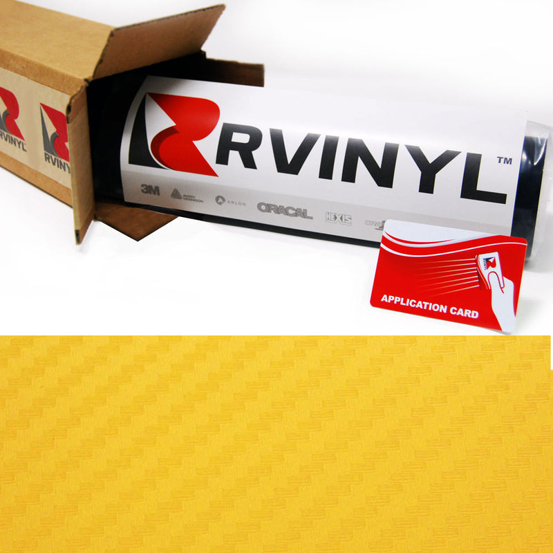 Yellow 3D Carbon Fiber Vinyl Film Wraps