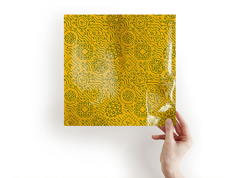 Yellow AI Technology Vinyl Wraps~Rwraps Series 914 Digitally Printed Vinyl Wrap~1