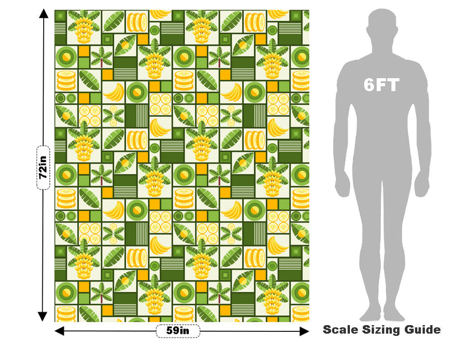 Yellow Banana Mosaic Vehicle Wrap Scale~Rwraps Series 914 Yellow Banana Mosaic Measurements~1