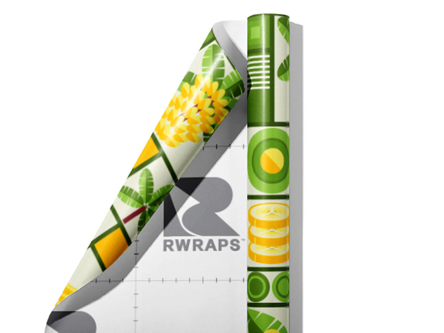Yellow Banana Mosaic Wrap Film Sheets~Rwraps Series 914 Yellow Banana Mosaic Scrolled Sheet~3