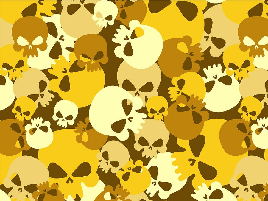 Yellow Calvaria Halloween Vinyl Wrap Pattern~Rwraps Series 914 Digitally Printed Vinyl Wrap~0