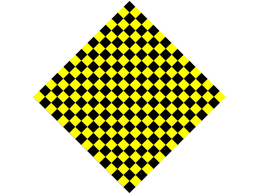 Yellow Checkered Vinyl Wrap Pattern