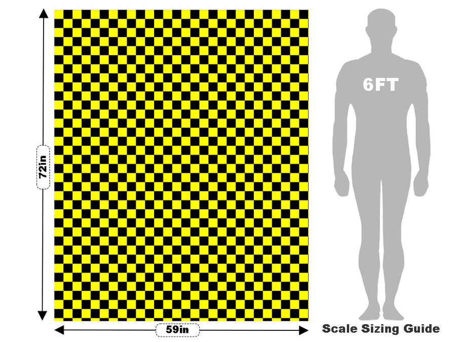 Yellow Checkered Vehicle Wrap Scale~Rwraps Series 914 Yellow Checkered Measurements~2