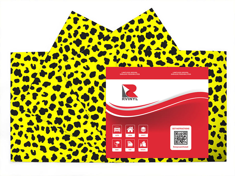 yellow cheetah animal print Craft Vinyl Sheet Pack