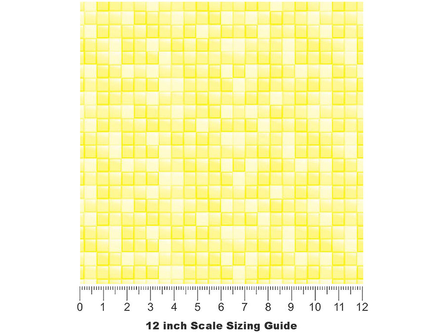 Yellow Tile Vinyl Film Pattern Size 12 inch Scale~Rwraps Yellow Tile Sizing Chart~3