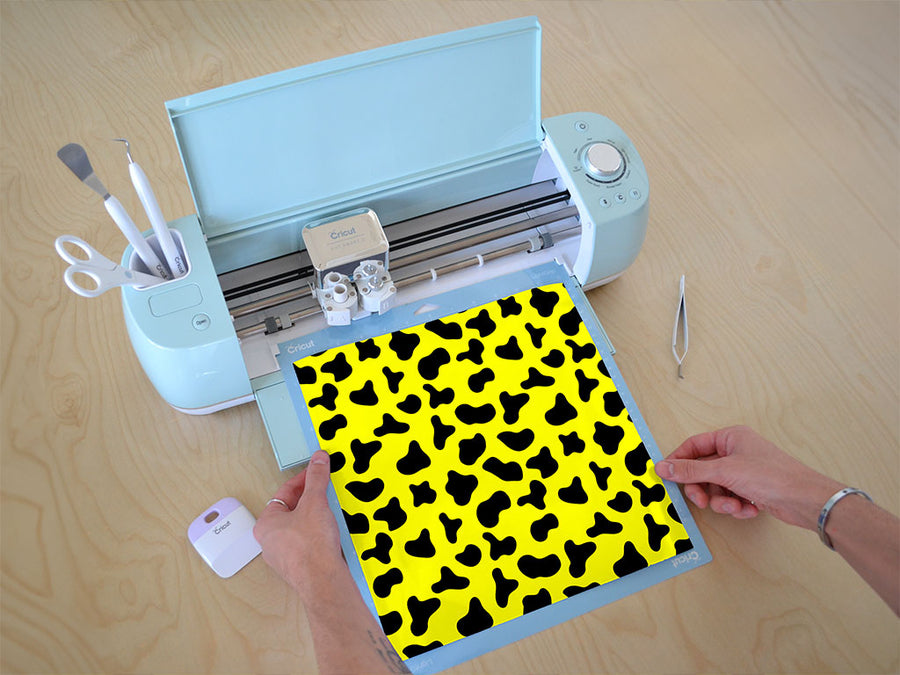 yellow cow animal print Cricut Compatible Vinyl