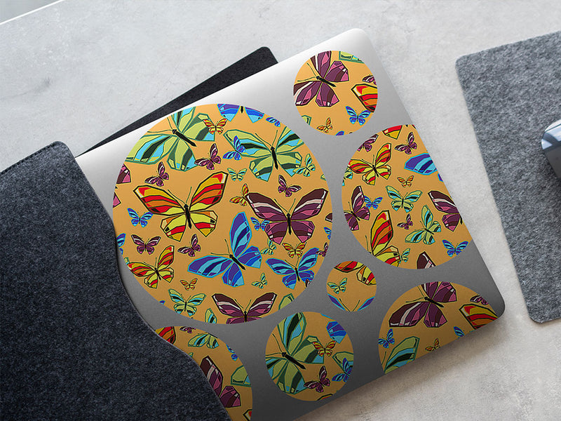 yellow flutter bug DIY Laptop Stickers