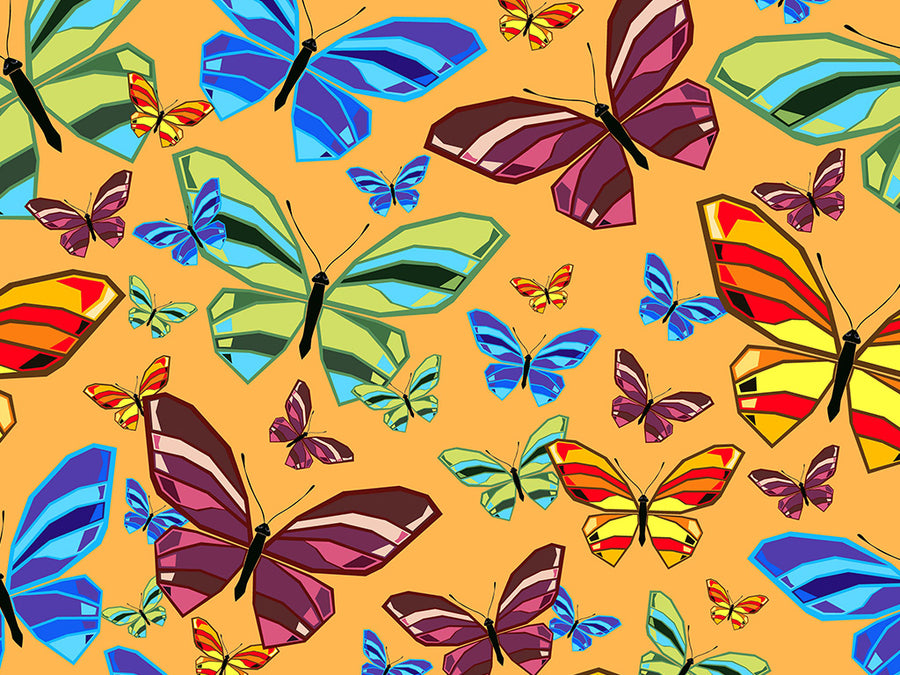 Yellow Flutter Bug Vinyl Wrap Pattern~Rwraps Series 914 Digitally Printed Vinyl Wrap~0