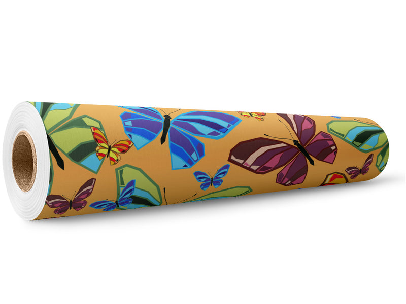 Yellow Flutter Bug Wrap Film Wholesale Roll~Rwraps Series 914 Digitally Printed Vinyl Roll~5