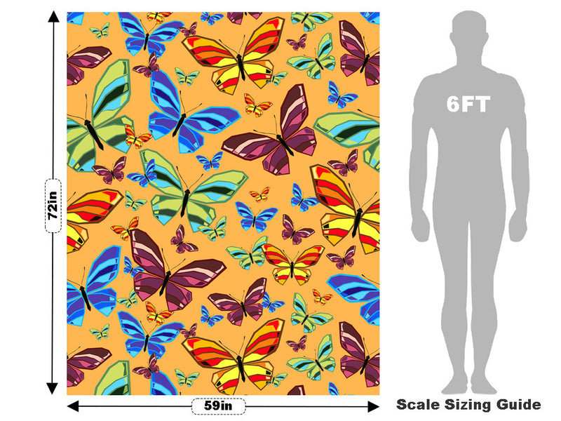 Yellow Flutter Bug Vehicle Wrap Scale~Rwraps Series 914 Yellow Flutter Bug Measurements~1