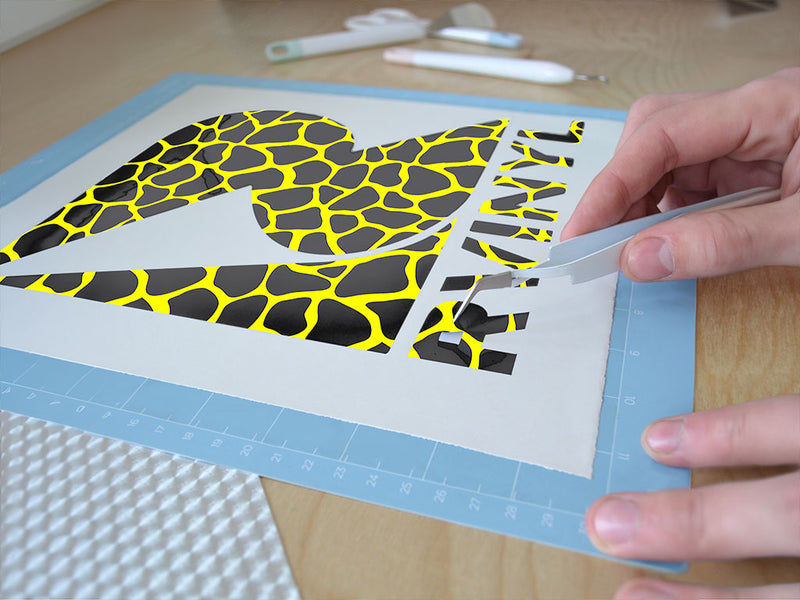 yellow giraffe animal print Easy Weed Craft Vinyl