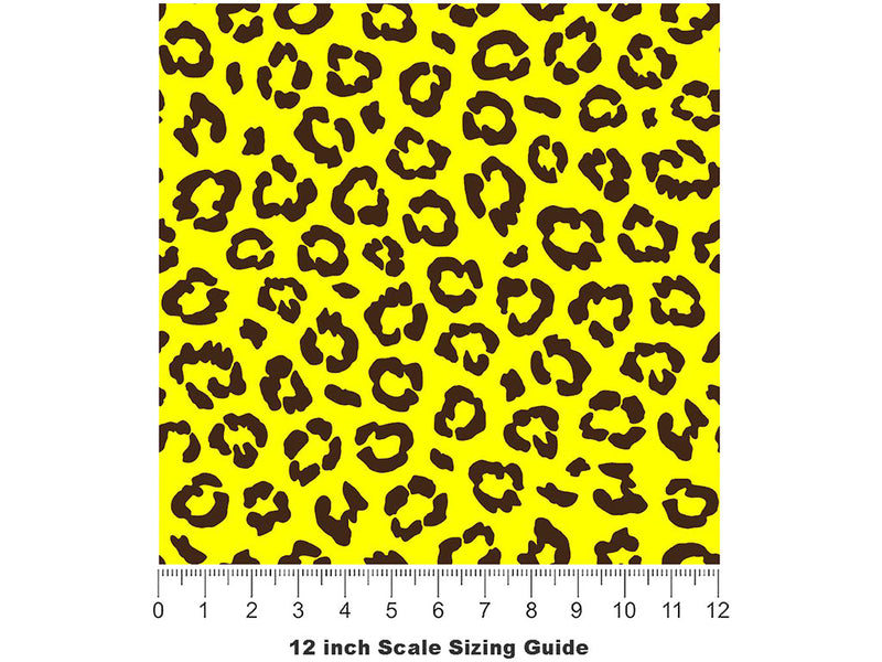 Yellow Leopard Vinyl Film Pattern Size 12 inch Scale~Rwraps Yellow Leopard Sizing Chart~3
