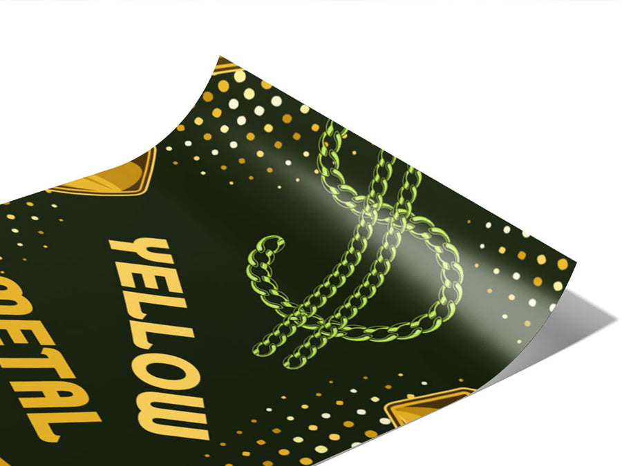Yellow Metal Bling Vinyl Wraps~Rwraps Series 914 Digitally Printed Vinyl Wrap~0