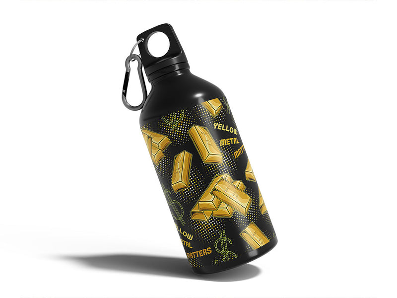 yellow metal bling Water Bottle DIY Stickers