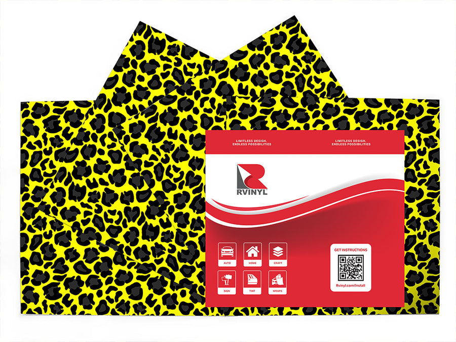 yellow panther animal print Craft Vinyl Sheet Pack