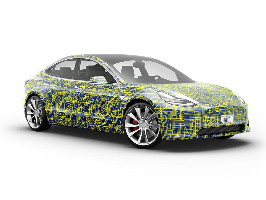 Yellow Streets Cityscape Vehicle Vinyl Wrap