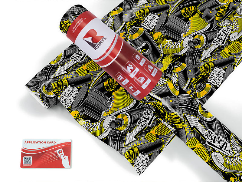yellow tag graffiti Craft Vinyl Roll