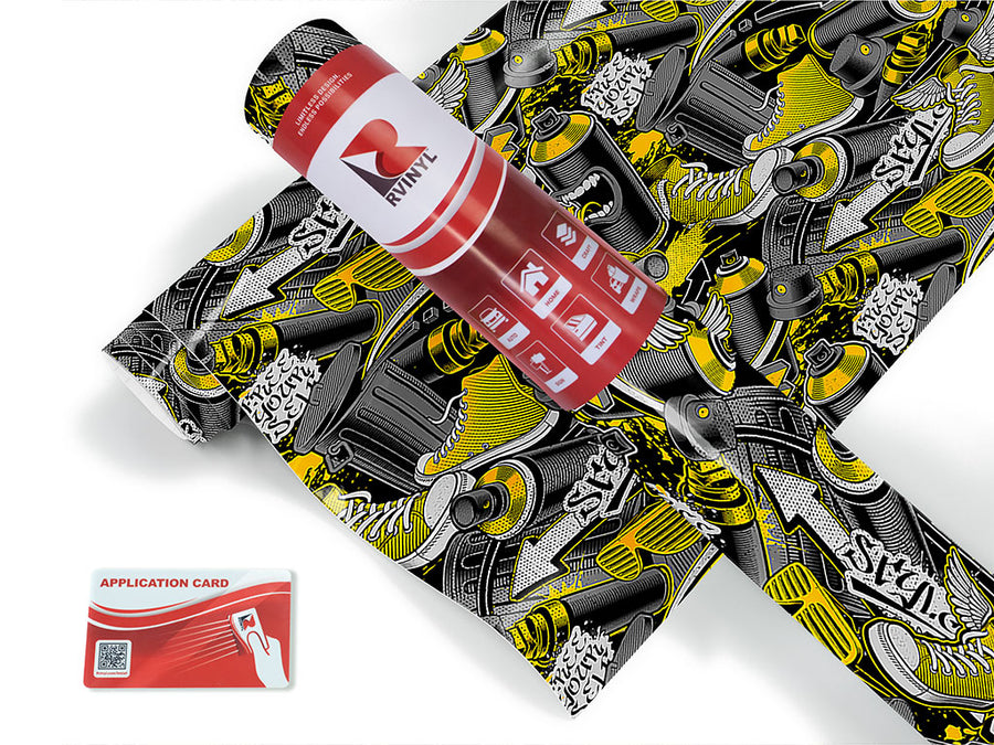 yellow tag graffiti Craft Vinyl Roll