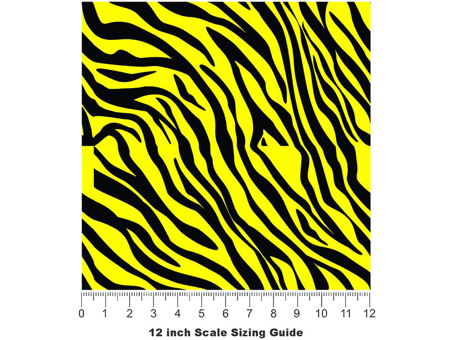 Yellow Tiger Vinyl Film Pattern Size 12 inch Scale~Rwraps Yellow Tiger Sizing Chart~3