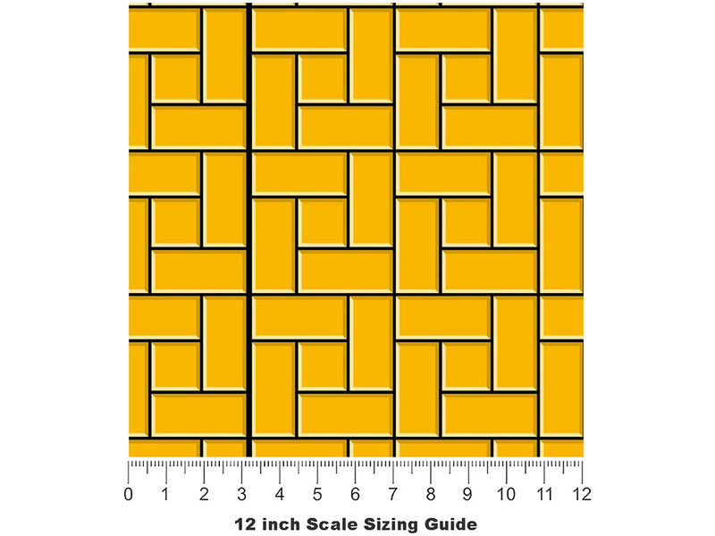 Yellow Brick Vinyl Film Pattern Size 12 inch Scale~Rwraps Yellow Brick Sizing Chart~3