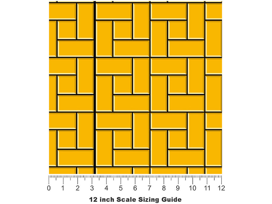 Yellow Brick Vinyl Film Pattern Size 12 inch Scale~Rwraps Yellow Brick Sizing Chart~3