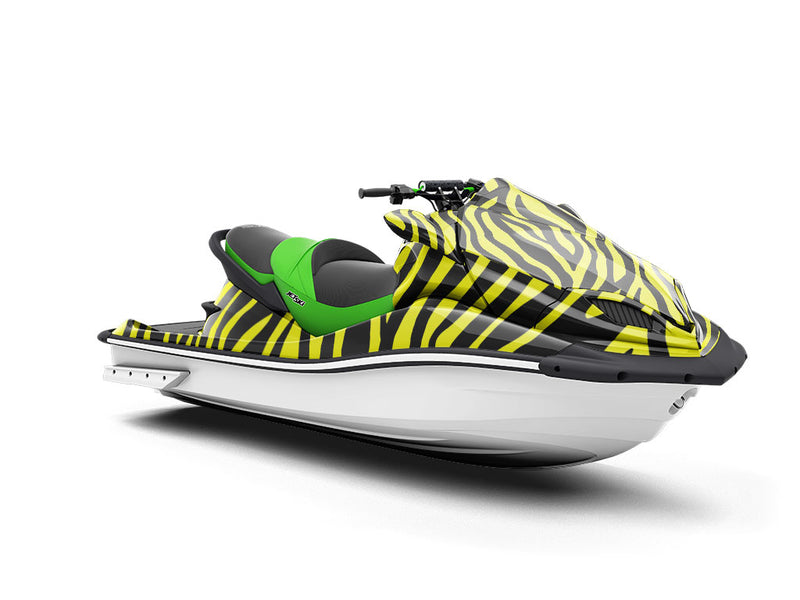 Yellow Zebra Jet Ski Vinyl Customized Wrap