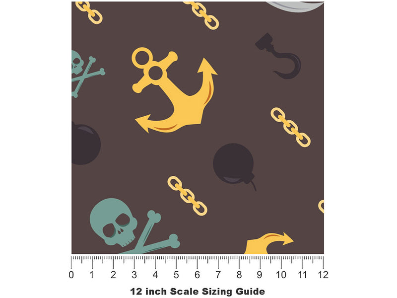 Yoho Yoho Pirate Vinyl Film Pattern Size 12 inch Scale~Rwraps Yoho Yoho Pirate Sizing Chart~2