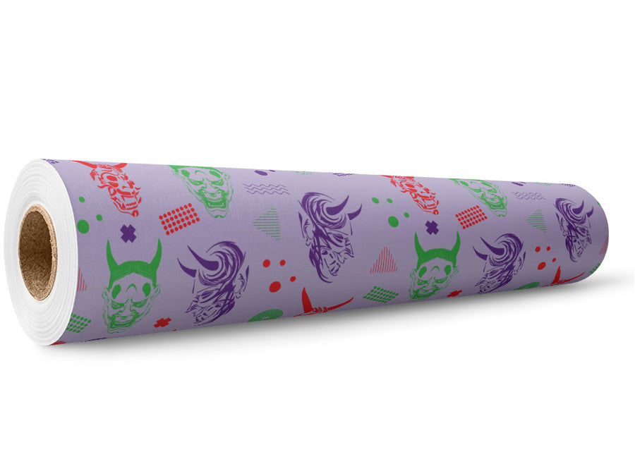 Yokai Masks Halloween Wrap Film Wholesale Roll~Rwraps Series 914 Digitally Printed Vinyl Roll~5